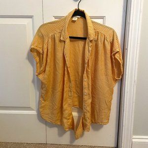 Button up with Tie on Bottom T-shirt